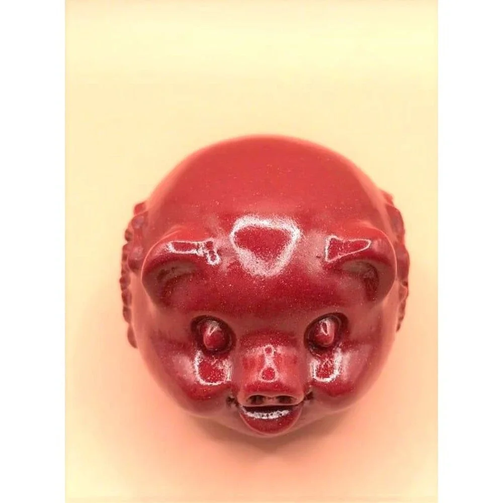 Adorable Cinnabar Pig Carving